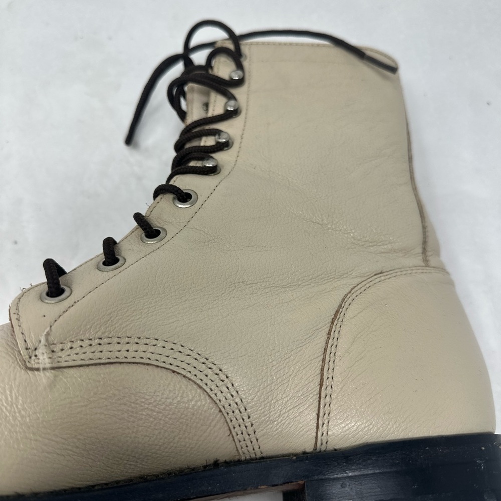 Justin Cream Lace-Up Women's Boots Size 9 - Picture 7 of 11